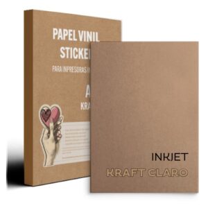 Vinilo Adhesivo Sticker Kraft Claro Imprimible